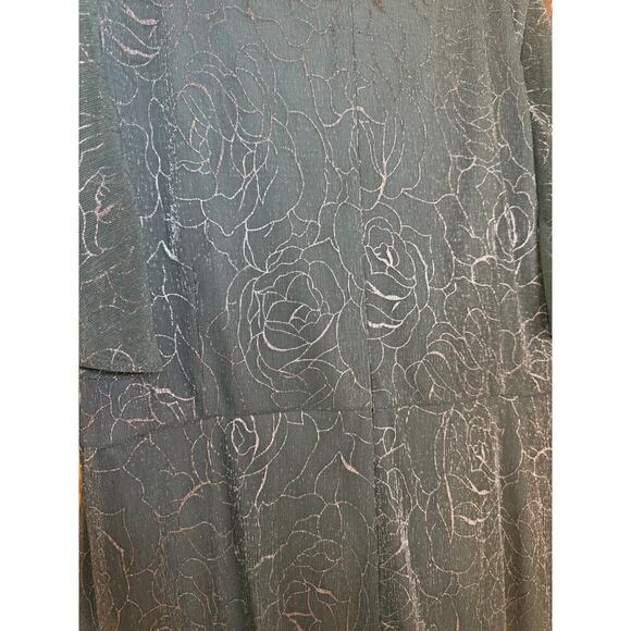 Adrianna Papell Metallic Mesh Draped Gown 24W Sea Glass - Picture 7 of 8